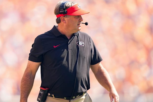Georgia head coach Kirby Smart during the game against Tennessee on September 13, 2025, Knoxville, Tenn
