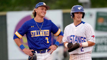 Oklahoma high school baseball prospects Eli Willits (R) and Stillwater's Ethan Holliday are projected to go early in the 2025 MLB Draft