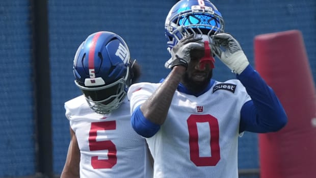 New York Giants linebackers, Kayvon Thibodeaux and Brian Burns.