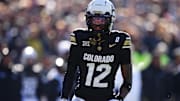 Colorado Buffaloes wide receiver Travis Hunter (12) during the first quarter against the Oklahoma State Cowboys  at Folsom Field. 
