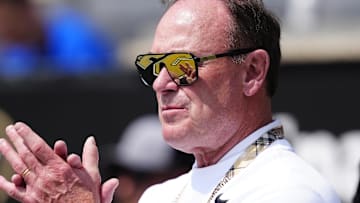 Sep 6, 2025; Boulder, Colorado, USA; Colorado Buffaloes athletic director Rick George before the game against the Delaware Fightin Blue Hens at Folsom Field. Mandatory Credit: Ron Chenoy-Imagn Images