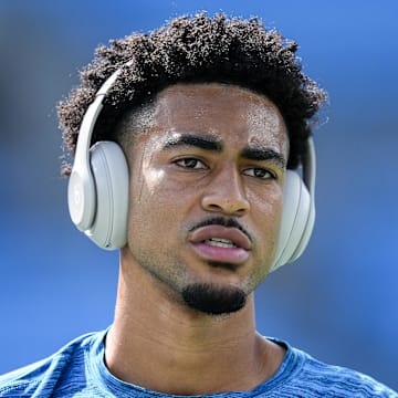 Sep 15, 2024; Charlotte, North Carolina, USA; Carolina Panthers quarterback Bryce Young (9) during pregame warm ups against the Los Angeles Chargers at Bank of America Stadium. \