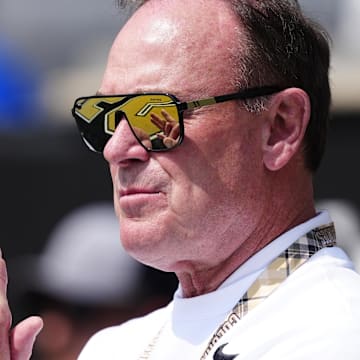 Sep 6, 2025; Boulder, Colorado, USA; Colorado Buffaloes athletic director Rick George before the game against the Delaware Fightin Blue Hens at Folsom Field. Mandatory Credit: Ron Chenoy-Imagn Images