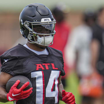 Atlanta Falcons wide receiver Rondale Moore is out for the season with a right knee injury.