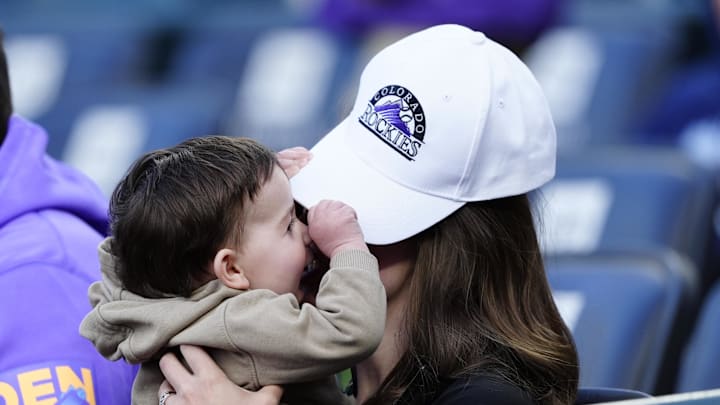 Apr 20, 2025; Denver, Colorado, USA; Colorado Rockies fans during the first inning against the Washington Nationals at Coors Field. Apr 20, 2025; Denver, Colorado, USA; Colorado Rockies fans during the first inning against the Washington Nationals at Coors Field.