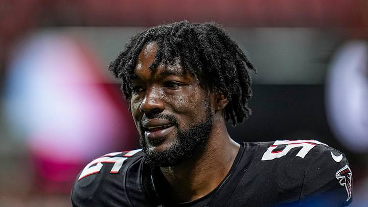 Atlanta Falcons defensive end Leonard Floyd (56) on the field 