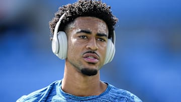 Sep 15, 2024; Charlotte, North Carolina, USA; Carolina Panthers quarterback Bryce Young (9) during pregame warm ups against the Los Angeles Chargers at Bank of America Stadium. Mandatory Credit: Jim Dedmon-Imagn Images