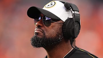 Sep 15, 2024; Denver, Colorado, USA; Pittsburgh Steelers head coach Mike Tomlin during the second half against the Denver Broncos at Empower Field at Mile High. Mandatory Credit: Ron Chenoy-Imagn Images