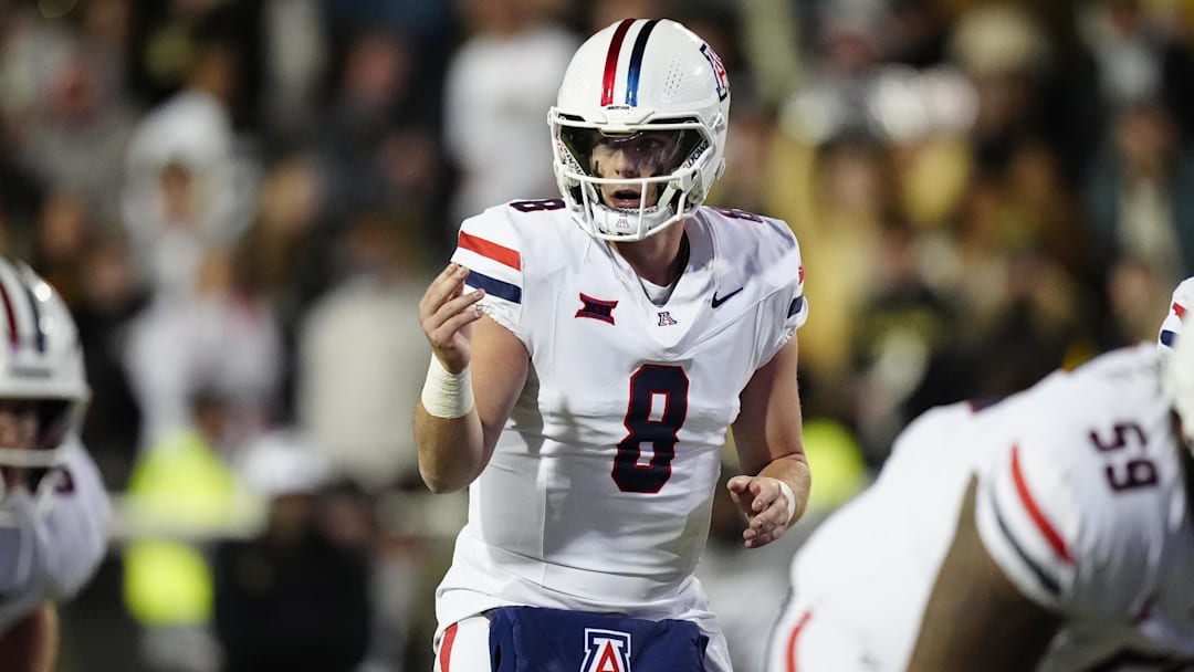Arizona Wildcats quarterback Braedyn Locke (8) during the second half against the Colorado Buffaloes Arizona Wildcats quarterback Braedyn Locke (8) during the second half against the Colorado Buffaloes