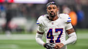 Buffalo Bills cornerback Christian Benford (47) on the field against the Atlanta Falcons at Mercedes-Benz Stadium.