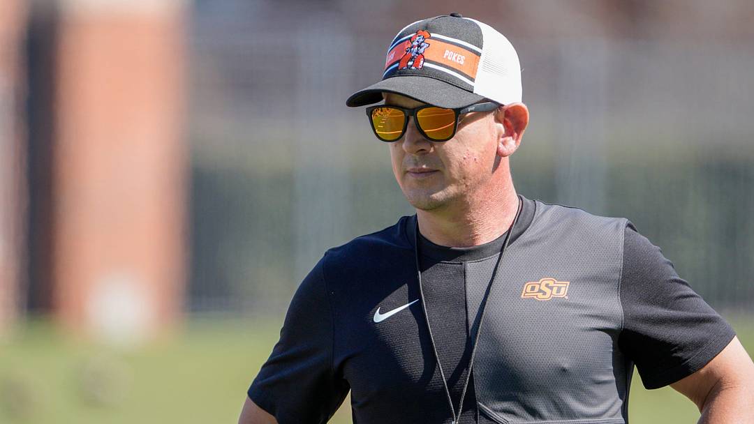Oklahoma State football head coach Eric Morris. Oklahoma State football head coach Eric Morris.