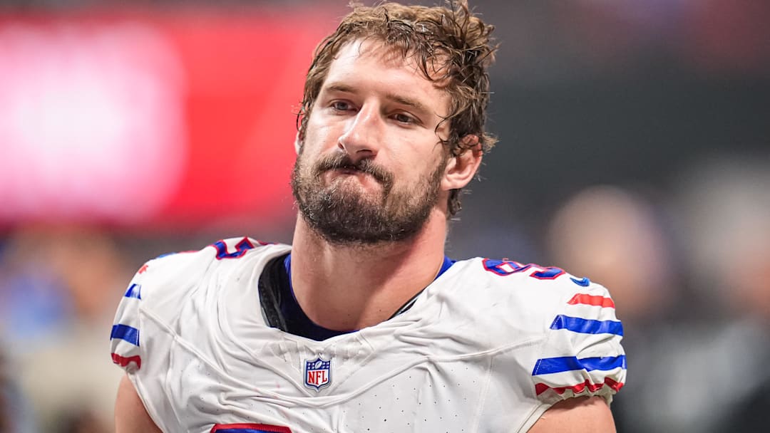 Buffalo Bills defensive end Joey Bosa (97) on the field against the Atlanta Falcons at Mercedes-Benz Stadium. Buffalo Bills defensive end Joey Bosa (97) on the field against the Atlanta Falcons at Mercedes-Benz Stadium.