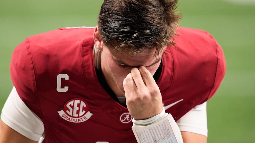 Alabama quarterback Ty Simpson and the Crimson Tide saw their odds to make the CFP go down. 