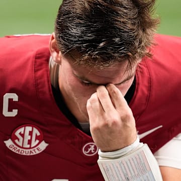 Alabama quarterback Ty Simpson and the Crimson Tide saw their odds to make the CFP go down. 