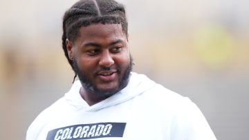 Jordan Seaton got a special pep talk from Bill Goldberg before his first game with the Colorado football program