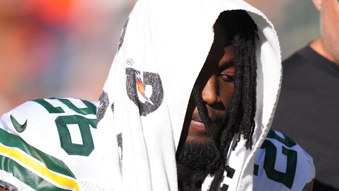 Former Green Bay Packers safety Darnell Savage (26) leaves the field in the second quarter against the Denver Broncos at Empower Field at Mile High.