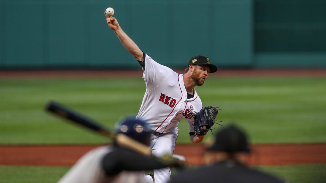 May 18, 2019; Boston, MA, USA; Boston Red Sox relief pitcher Colten Brewer (54) delivers a pitch during the first inning against the Houston Astros at Fenway Park. Mandatory Credit: Paul Rutherford-USA TODAY Sports
