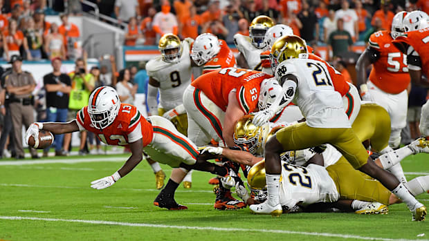 Notre Dame gets blown out by Miami in the 2017 game at Hard Rock Stadiu