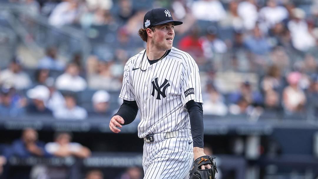 Jun 7, 2026; Bronx, New York, USA; New York Yankees starting pitcher Cam Schlittler (31) reacts after retiring the side in the fifth inning against the Boston Red Sox at Yankee Stadium. Mandatory Credit: Wendell Cruz-Imagn Images Jun 7, 2026; Bronx, New York, USA; New York Yankees starting pitcher Cam Schlittler (31) reacts after retiring the side in the fifth inning against the Boston Red Sox at Yankee Stadium. Mandatory Credit: Wendell Cruz-Imagn Images