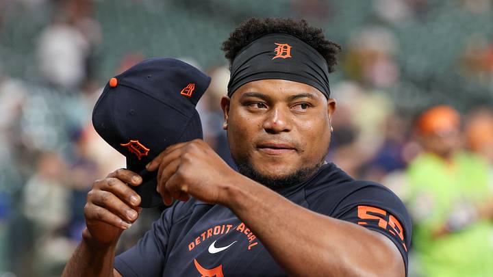 Detroit Tigers pitcher Framber Valdez (59). Mandatory Credit: Thomas Shea-Imagn Images