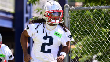 Jun 10, 2024; Foxborough, MA, USA; New England Patriots wide receiver K.J. Osborn (2) walks to the practice fields for minicamp at Gillette Stadium. Mandatory Credit: Eric Canha-USA TODAY Sports