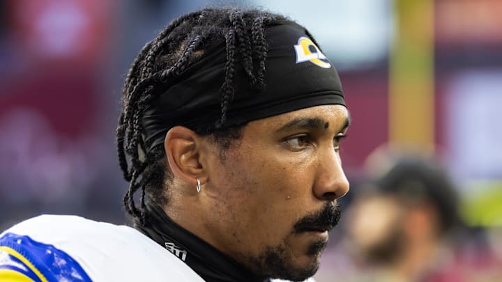 Los Angeles Rams cornerback Ahkello Witherspoon. Mandatory Credit: Mark J. Rebilas-Imagn Images