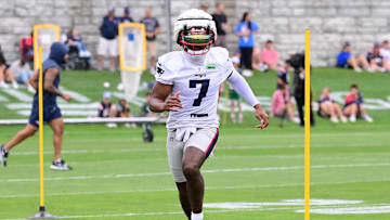Jul 24, 2024; Foxborough, MA, USA;  New England Patriots wide receiver JuJu Smith-Schuster (7) runs through a drill during training camp at Gillette Stadium. Mandatory Credit: Eric Canha-USA TODAY Sports