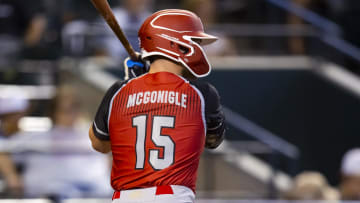 Aug 28, 2022; Phoenix, Arizona, US; West infielder Kevin McGonigle (15) during the Perfect Game All-American Classic high school baseball game at Chase Field. Mandatory Credit: Mark J. Rebilas-USA TODAY Sports