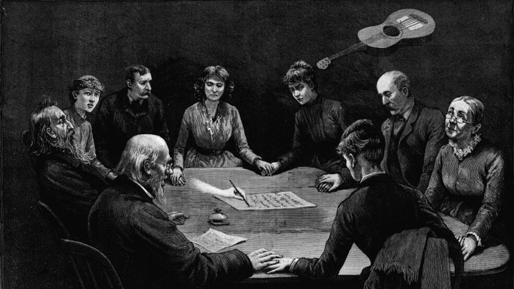 An Evening Seance Newspaper Illustration.