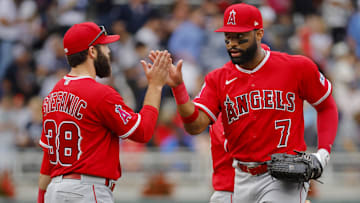 Sep 23, 2023; Minneapolis, Minnesota, USA; Los Angeles Angels second baseman Michael Stefanic (38)