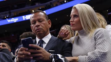 Jan 17, 2024; Detroit, Michigan, USA; Former New York Yankee and majority owner of Minnesota Timberwolves Alex Rodriguez