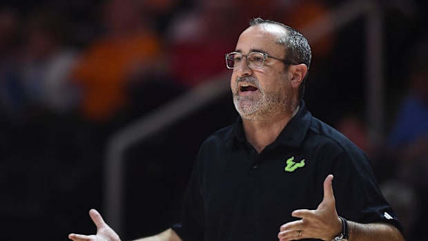 Coach Jose Fernandez during the NCAA women's basketball game between the Tennessee Lady Vols and South Florida Bulls
