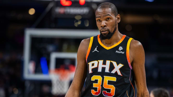 Jan 26, 2024; Indianapolis, Indiana, USA; Phoenix Suns forward Kevin Durant (35) in the second half against the Indiana Pacers at Gainbridge Fieldhouse. Mandatory Credit: Trevor Ruszkowski-USA TODAY Sports