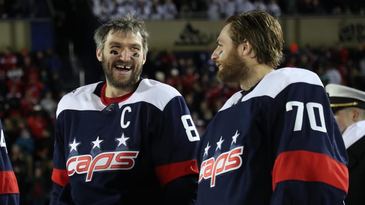 Alex Ovechkin, Braden Holtby Mandatory Credit: Geoff Burke-USA TODAY Sports