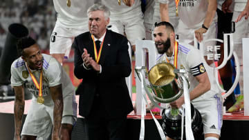Ancelotti, Militao y Benzema