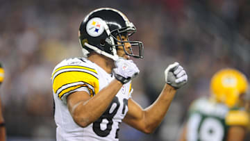 Feb 6, 2011; Arlington, TX, USA; Pittsburgh Steelers wide receiver Antwaan Randle El (82) during Super Bowl XLV against the Green Bay Packers at Cowboys Stadium.  Mandatory Credit: Mark J. Rebilas-Imagn Images