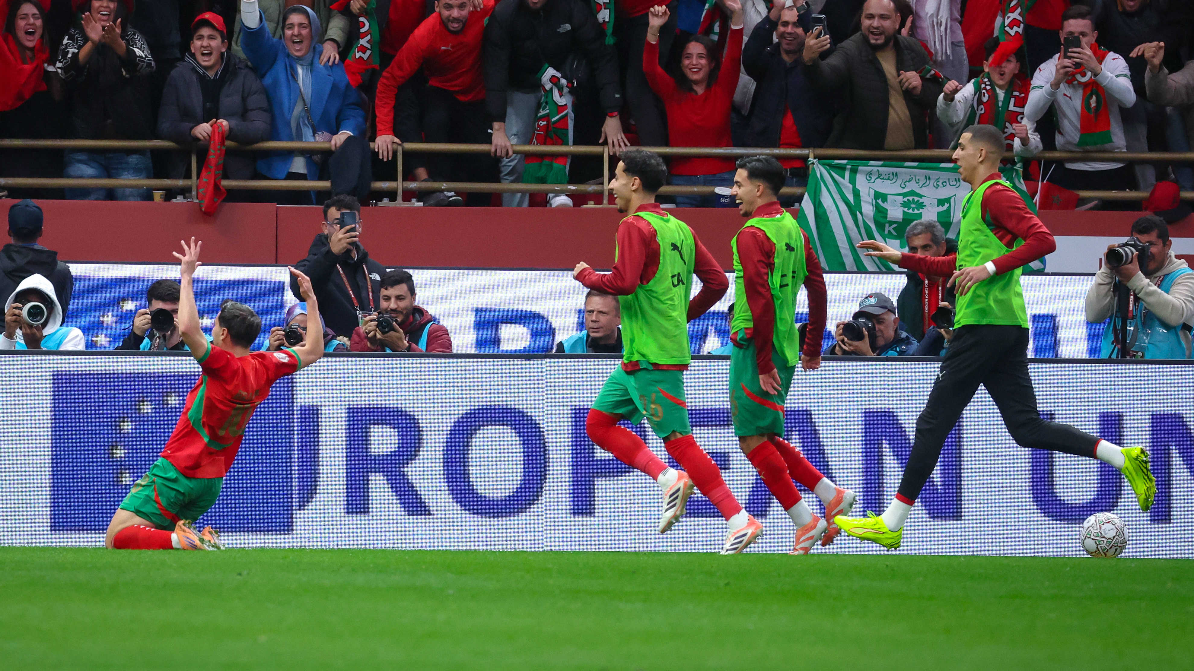 Brahim Diaz merayakan golnya melawan Tanzania Brahim Diaz merayakan golnya melawan Tanzania