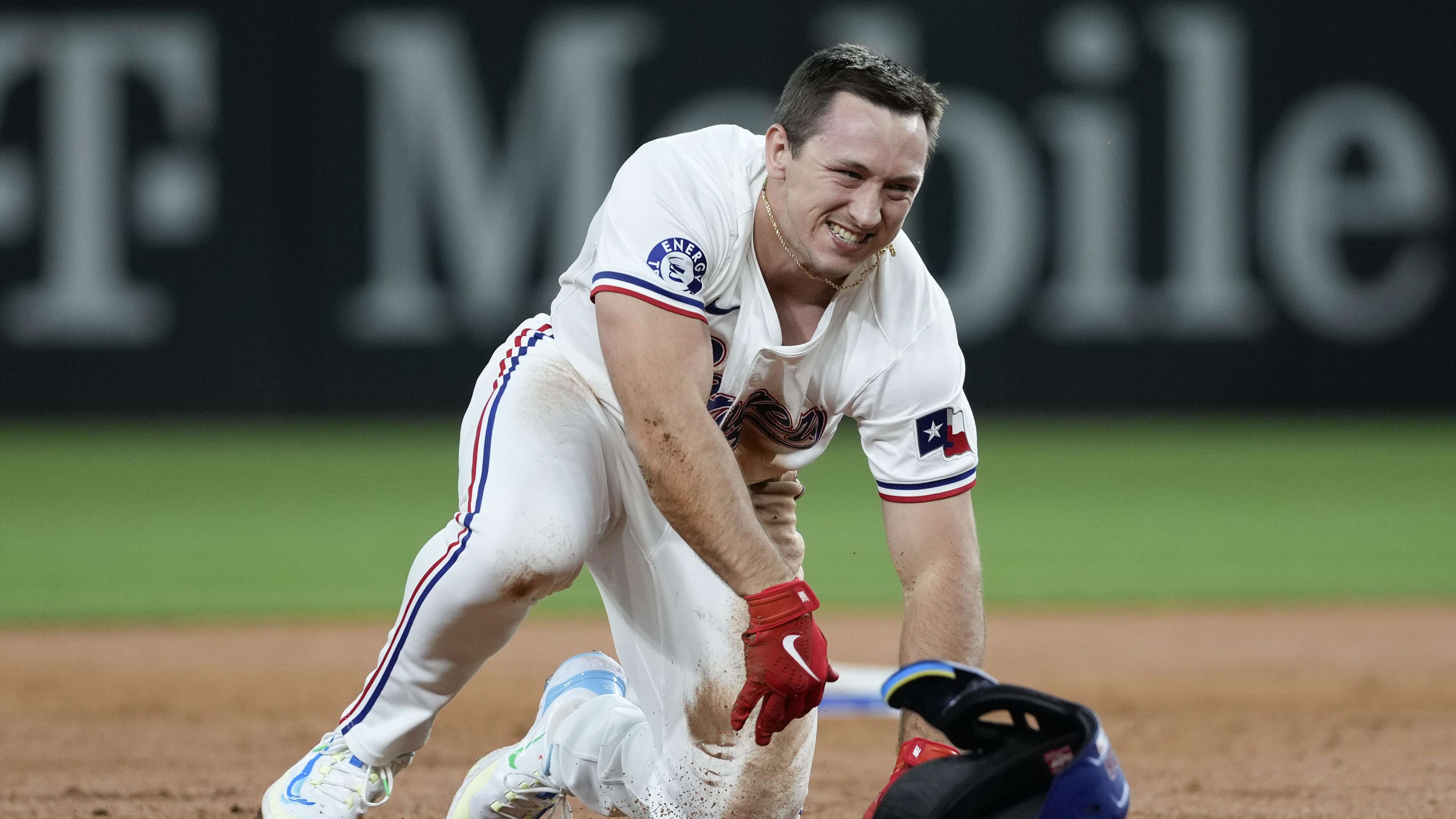 Apr 25, 2024; Cleveland, Ohio, USA; Boston Red Sox left fielder Rob Refsnyder (30) advances to third base.