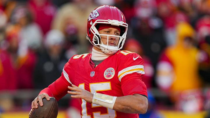 Dec 14, 2025; Kansas City, Missouri, USA; Kansas City Chiefs quarterback Patrick Mahomes (15) throws a pass during the second half against the Los Angeles Chargers at GEHA Field at Arrowhead Stadium. Mandatory Credit: Jay Biggerstaff-Imagn Images