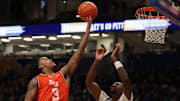Dec 21, 2024; Pittsburgh, Pennsylvania, USA;  Sam Houston State Bearkats guard Lamar Wilkerson (3) shoots against Pittsburgh Panthers forward Zack Austin (55) during the second half at the Petersen Events Center. Mandatory Credit: Charles LeClaire-Imagn Images