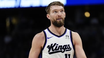 Jan 23, 2025; Denver, Colorado, USA; Sacramento Kings forward Domantas Sabonis (11) during the second half against the Denver Nuggets at Ball Arena.