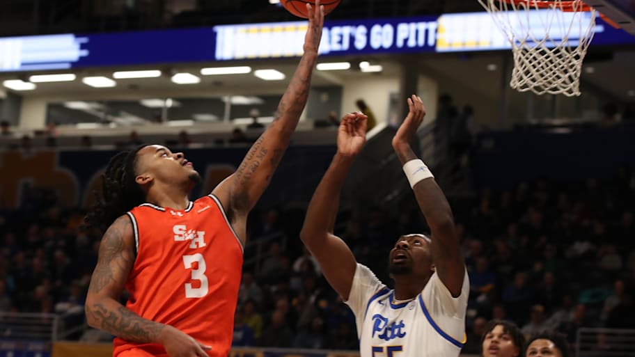 Sam Houston State Bearkats guard Lamar Wilkerson (3) shoots against Pittsburgh Panthers forward Zack Austin (55).