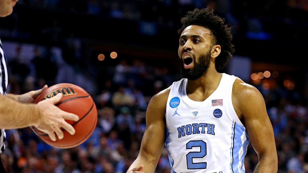 Mar 16, 2018; Charlotte, NC, USA; North Carolina Tar Heels guard Joel Berry II (2) reacts to a call during the first half against the Lipscomb Bisons in the first round of the 2018 NCAA Tournament at Spectrum Center. Mandatory Credit: Jeremy Brevard-Imagn Images Mar 16, 2018; Charlotte, NC, USA; North Carolina Tar Heels guard Joel Berry II (2) reacts to a call during the first half against the Lipscomb Bisons in the first round of the 2018 NCAA Tournament at Spectrum Center. Mandatory Credit: Jeremy Brevard-Imagn Images