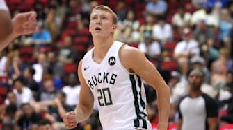 Jul 14, 2022; Las Vegas, NV, USA; Milwaukee Bucks guard A.J. Green (20) is pictured during an NBA Summer League game against the Dallas Mavericks at Cox Pavilion. Mandatory Credit: Stephen R. Sylvanie-Imagn Images