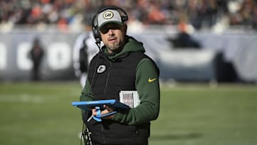 Dec 4, 2022; Chicago, Illinois, USA;  Green Bay Packers head coach Matt LaFleur during the first half against the Chicago Bears at Soldier Field. Mandatory Credit: Matt Marton-Imagn Images