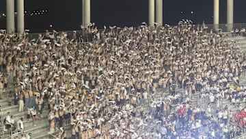 Shirtless crowd forms fast here in Waco!