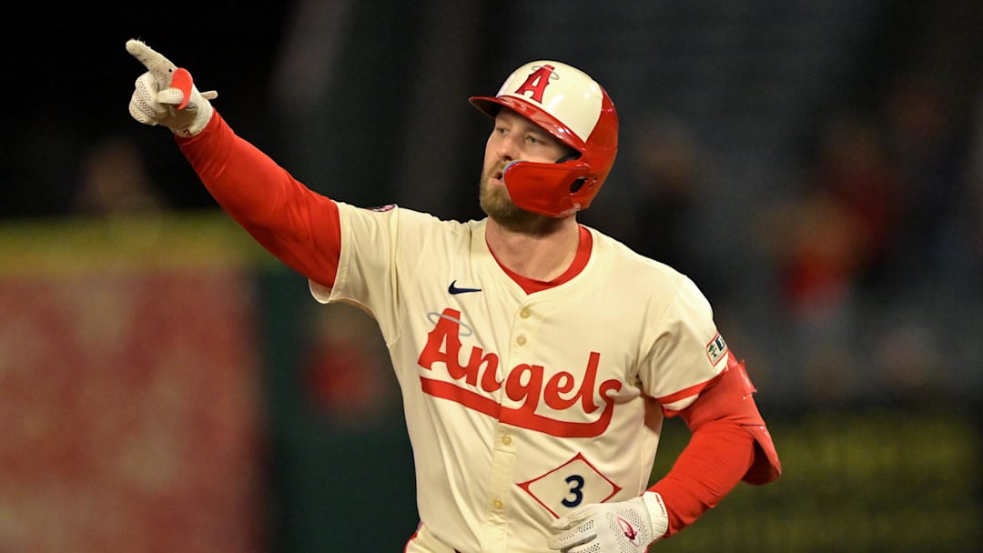 Sep 24, 2025; Anaheim, California, USA; Los Angeles Angels left fielder Taylor Ward (3) rounds the bases after hitting a solo home run in the third inning against the Kansas City Royals at Angel Stadium. Mandatory Credit: Jayne Kamin-Oncea-Imagn Images Sep 24, 2025; Anaheim, California, USA; Los Angeles Angels left fielder Taylor Ward (3) rounds the bases after hitting a solo home run in the third inning against the Kansas City Royals at Angel Stadium. Mandatory Credit: Jayne Kamin-Oncea-Imagn Images