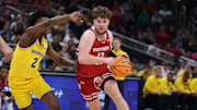 Max Klesmit and Wisconsin open play in the NCAA Tournament against Montana on Thursday in Denver.