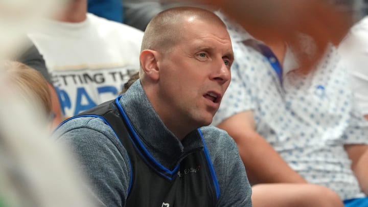 Kentucky head coach Mark Pope cheers on La Familia against Herd That in the Lexington Regional Final of the TBT.
July 23, 2024