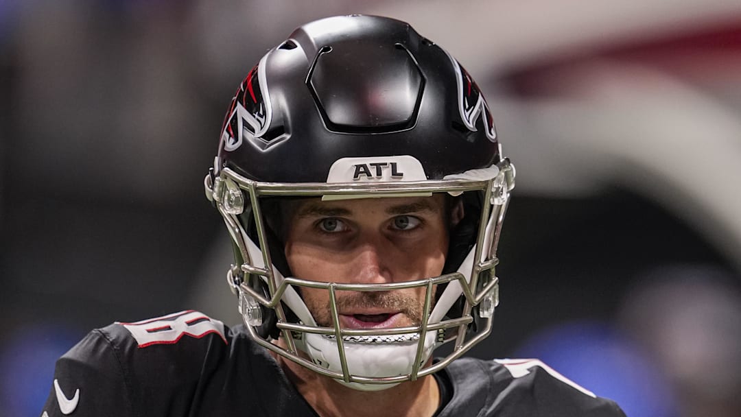 Jan 4, 2026; Atlanta, Georgia, USA; Atlanta Falcons quarterback Kirk Cousins (18) on the field before the game against the New Orleans Saints at Mercedes-Benz Stadium. Mandatory Credit: Dale Zanine-Imagn Images